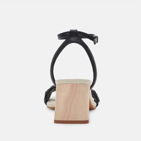 NWT. DOLCE VITA Maren Block Wood Heel Sandals - BLACK - Picture 13 of 16